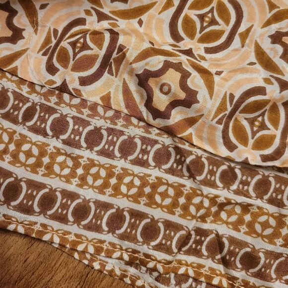 Free People Aztec Front Tie Mini Skirt Brown Cream Size 2 New - Picture 3 of 6